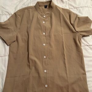 Beige button down small